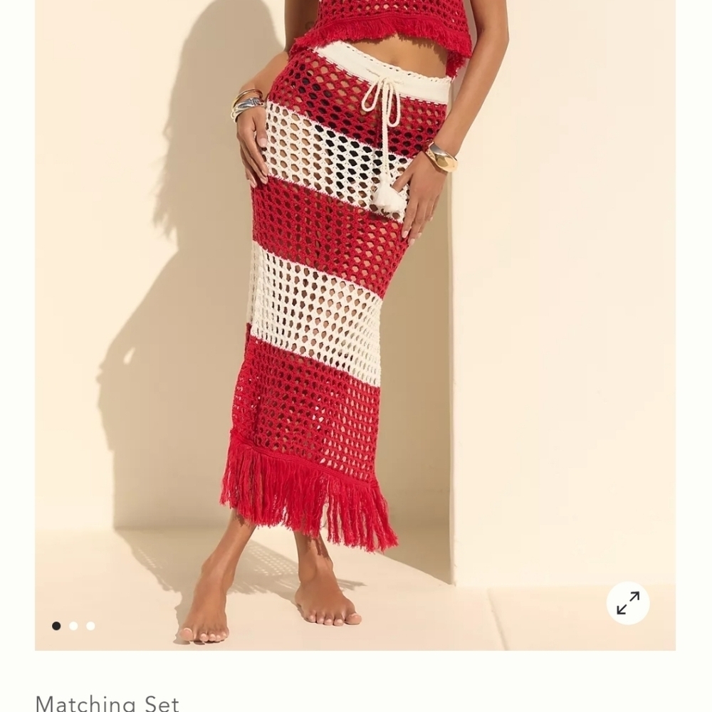 Farm Rio NWOTs Striped Crochet Skirt Set - Picture 3 of 12